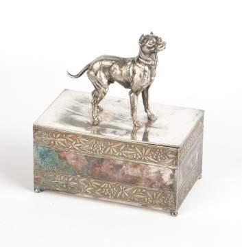 Meriden Silver Plate Box with Dog