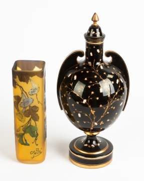 Enameled Vase and Galle Vase