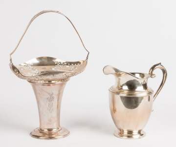 R. Wallace and Sons Sterling Basket & Preisner Sterling Pitcher