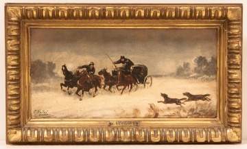Constantin Stoiloff (Austrian, 1850-1924) Sleigh & Snow Scene
