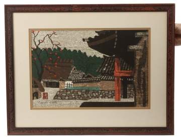 Two Kiyoshi Saito &  One Shiro Kasamatsu Woodblock Prints