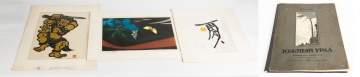 Three Japanese Woodblock Prints and Portfolio by D. Fehner