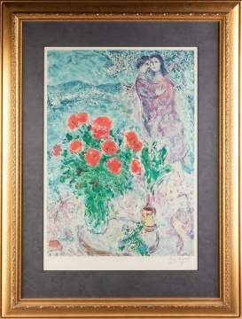 Marc Chagall (French/Russian, 1887-1985) "The Lovers Bouquet" 