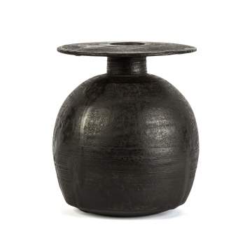 Hans Coper (English, 1920-1981) Black Spherical Pot with Disk Top 