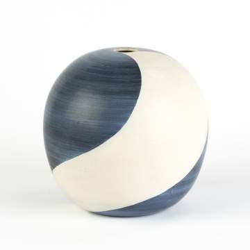 Harrison McIntosh (American, B. 1914) Blue & White Sphere Vessel