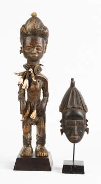 Baule Tribal Statue & African Mask