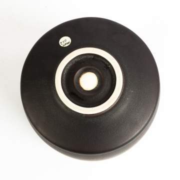 Ursula Scheid (German, born 1932) Black Matte Jar With Silver & Gunmetal Glaze