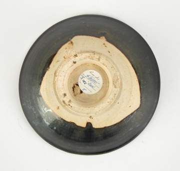 Chinese Black Glazed Bowl with Unglazed Ring In Center