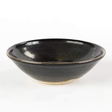 Chinese Black Glazed Bowl with Unglazed Ring In Center
