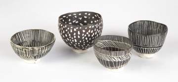 Priscilla Mouritzen (South African, Born 1945) Four Bowls