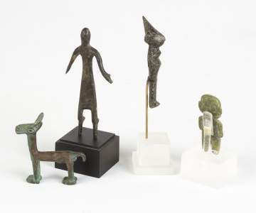 Four Early Metal and Stone Figures
