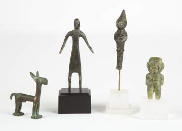 Four Early Metal and Stone Figures