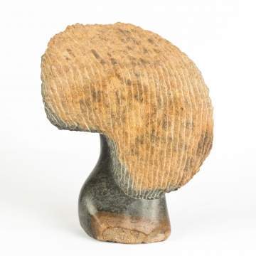 Lazarus Takawira (Zimbabwe) Muroora (Daughter-In-Law), Stone Sculpture of a Woman's Head with Incised Headdress