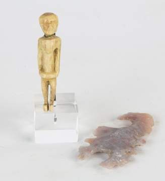 American Bone Figure and Mayan Stone Scorpion