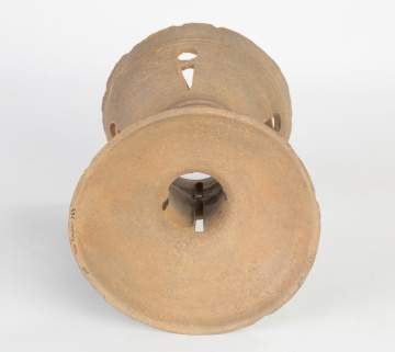 Korean Ash Glazed Stoneware Bowl on Stand