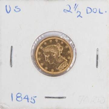 1845 Liberty Head $2.50 Gold Coins