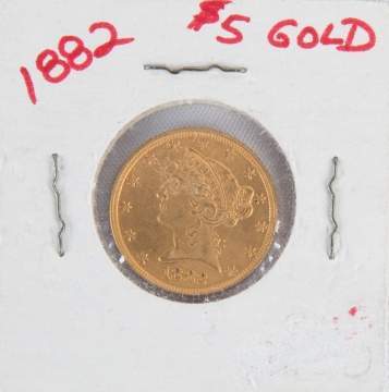1882 Liberty Head $5 Gold Coin