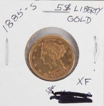 1885S Liberty Head $5 Gold Coin