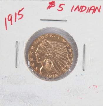 1915 Indian Head $5 Gold Coin