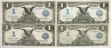 Four 1899 Silver Certificate $1 Bills
