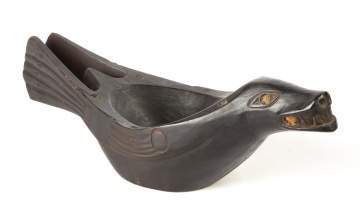 Native American Carved & Patinaed Grease Bowl