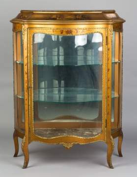Verni Martin Lacquered and Hand Painted Vitrine
