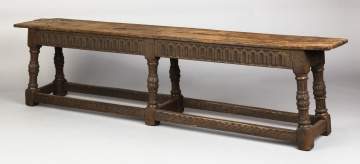 English Carved Oak Bench