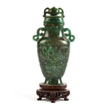 Chinese Jade Covered Urn