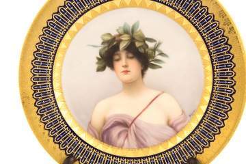 Vienna Hand Painted Enameled Plate, Daphne