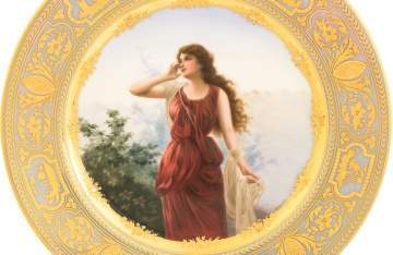 Vienna Hand Painted Enameled Plate, Echo