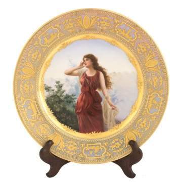 Vienna Hand Painted Enameled Plate, Echo