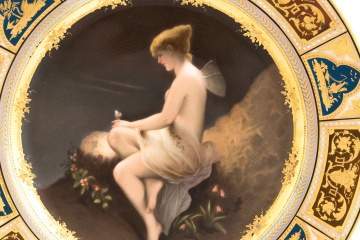 Vienna Hand Painted Enameled Plate, Psyche