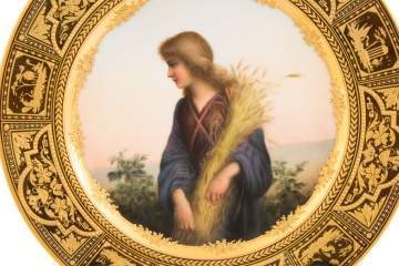 Vienna Hand Painted Enameled Plate, Ruth 