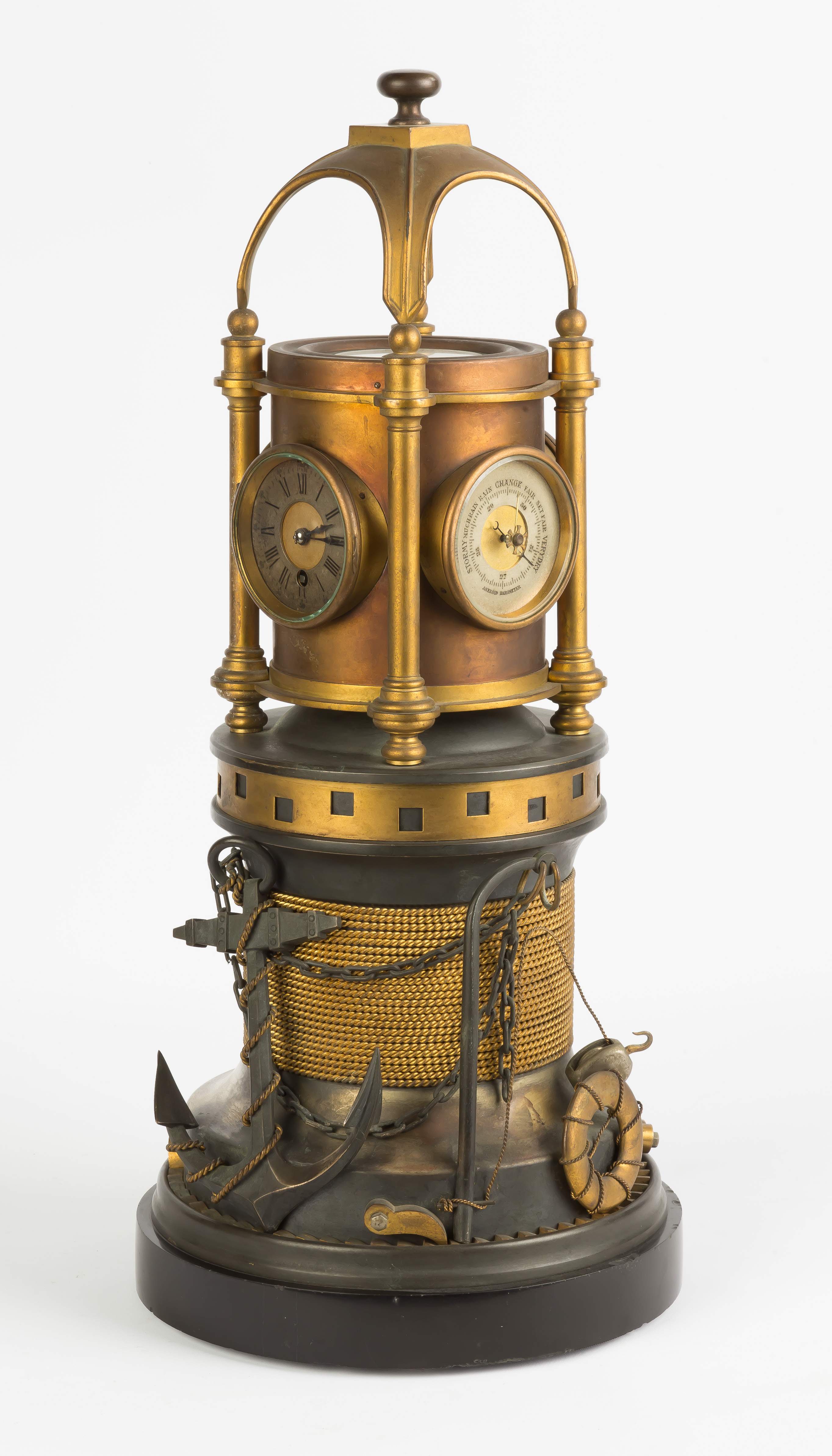 French Industrial Animated Clock, "The Bollard" Cottone Auctions
