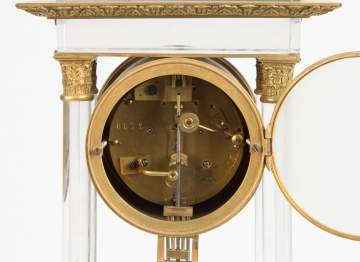 Crystal and Gilt Bronze Portico Clock