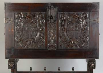 Carved Walnut Vargueno on Stand