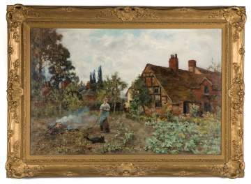Henry John Yeend King
(British, 1855-1924) "Tudor Cottages at St. Cross Near Winchester"