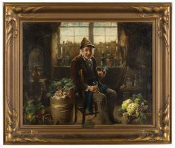 Hermann (Armin) Kern (Hungary, 1838-1912) Gentleman Smoking Pipe