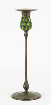 Tiffany Studios Candlestick with Blown Glass