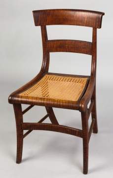 Set of Six Tiger Maple Side Chairs