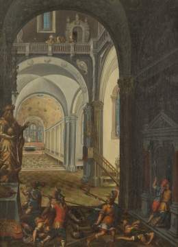 Attr. to Josef Platzer (Austrian, 1751-1806) Interior of a Roman Temple
