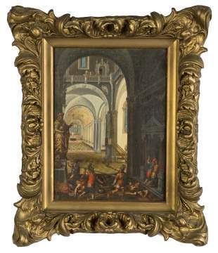 Attr. to Josef Platzer (Austrian, 1751-1806) Interior of a Roman Temple