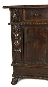 Italian Walnut Side Cabinet with Drawer