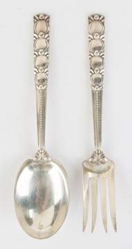 Tiffany & Co. Sterling Silver Serving Spoon and Fork