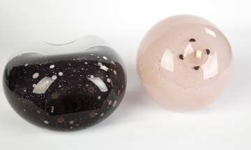 Two Vintage Barbini Art Glass Vases