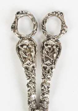Francis Higgins, London, Sterling Silver Figural Grape Scissors