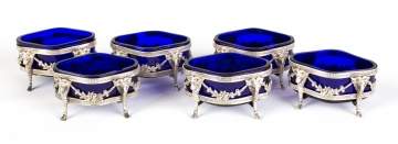 Set of Six Early German Silver Salts