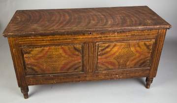 Paint Decorated Blanket Chest With Turned Legs