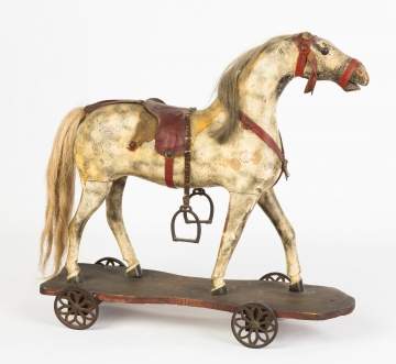 Carved and Painted Horse Pull Toy