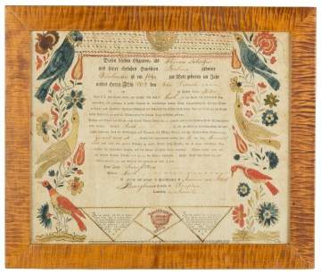 Pennsylvania Watercolor Fraktur